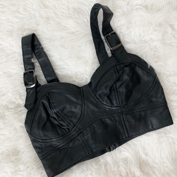 kill city Tops - Kill City Genuine Leather Black Bustier XS